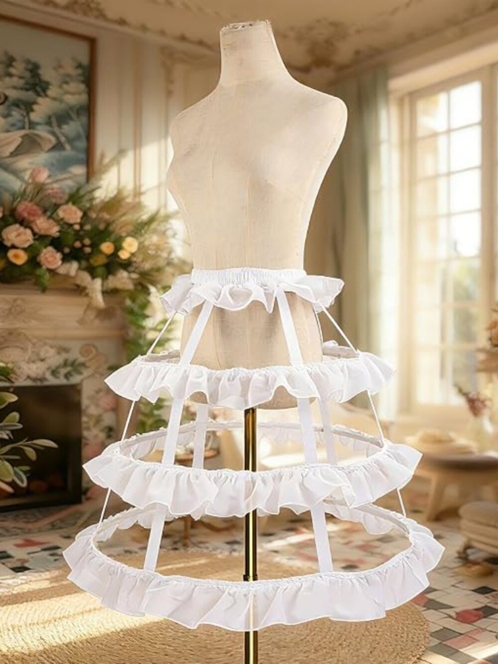 Victorian Hoop White Skirt